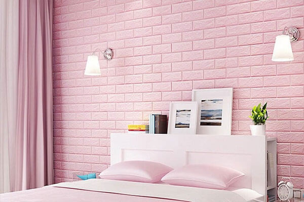 Thiết kế xốp dán tường trang trí không gian phòng ngủ cá tính.